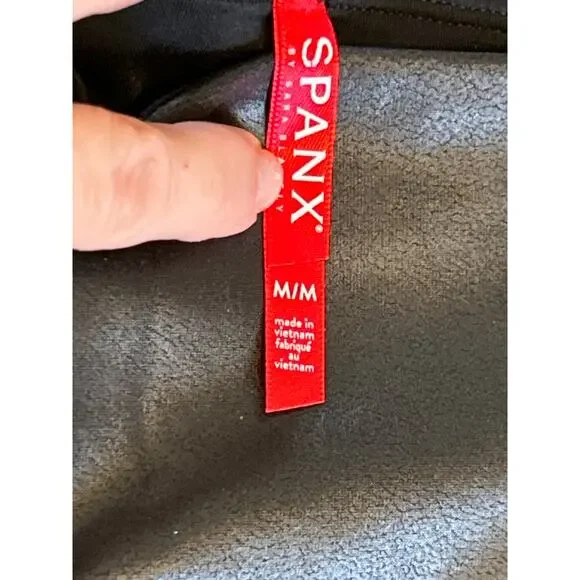 Spanx Faux Leather White Side Stripe Leggings - Picture 4 of 7